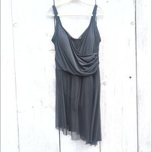 Carol Wior 3 Way One Piece Slimsuit Sarong Mesh Skirt Women's 18W